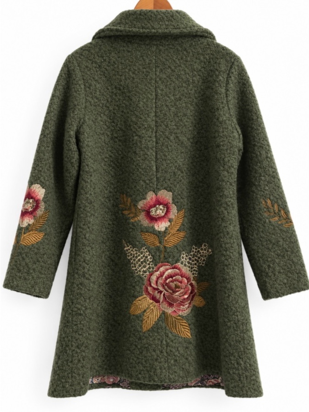 Vintage Wool Embroidered Floral Coat - Picture 2 of 13